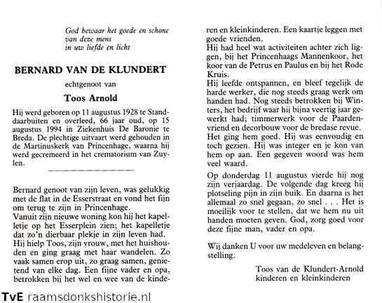 Bernard van de Klundert- Toos Arnold